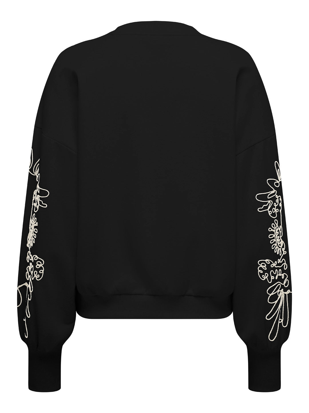 Black Printed O-Neck Sweatshirt