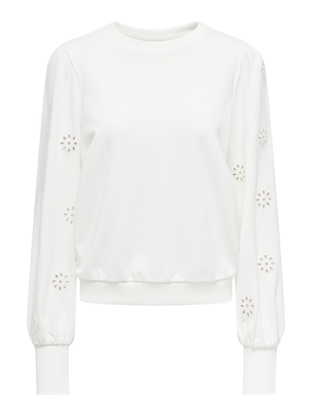 White Floral Cut-Out Sweatshirt