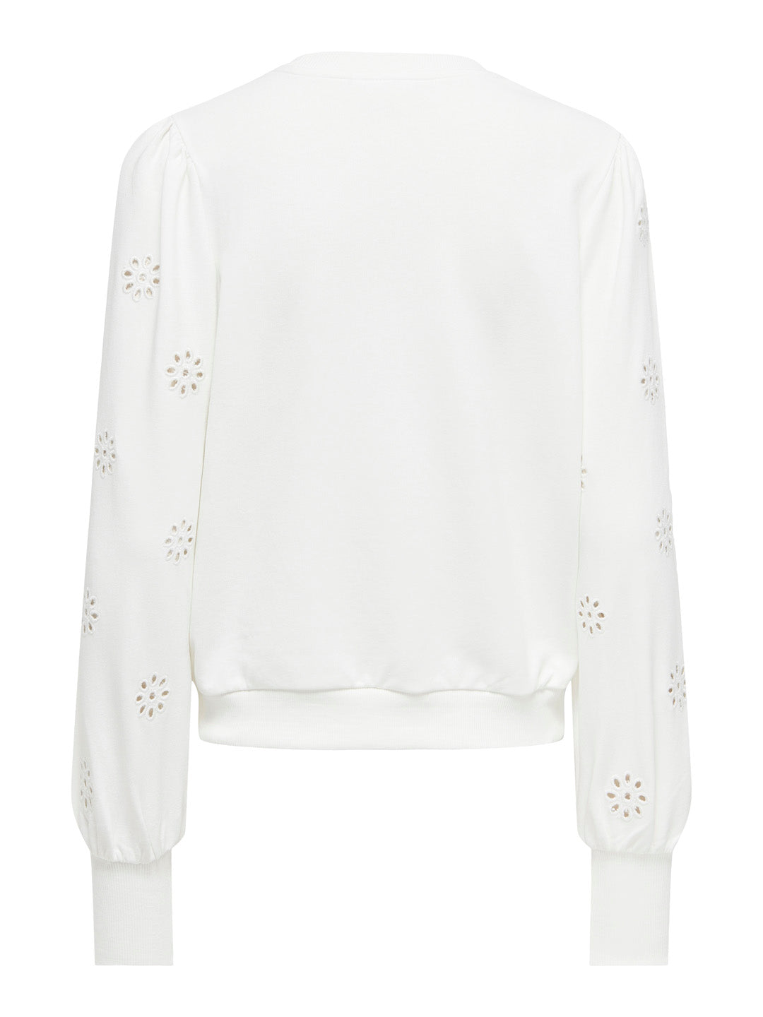 White Floral Cut-Out Sweatshirt