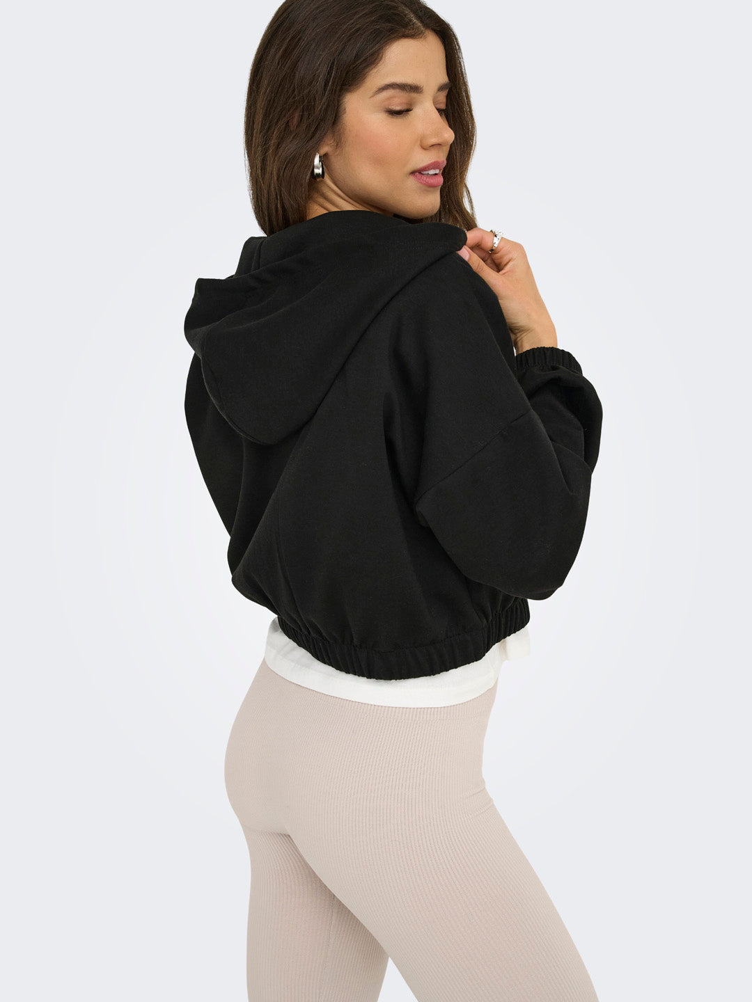 Black Hooded Zip Sweatshirt