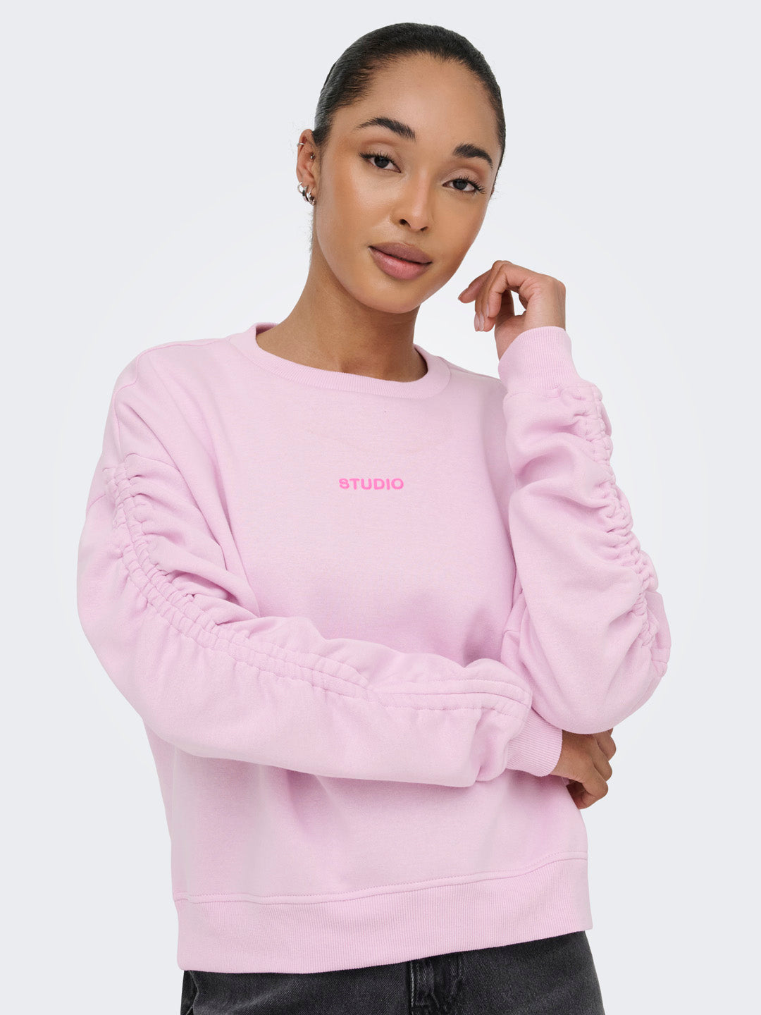 Pink Ruched Sweatshirt