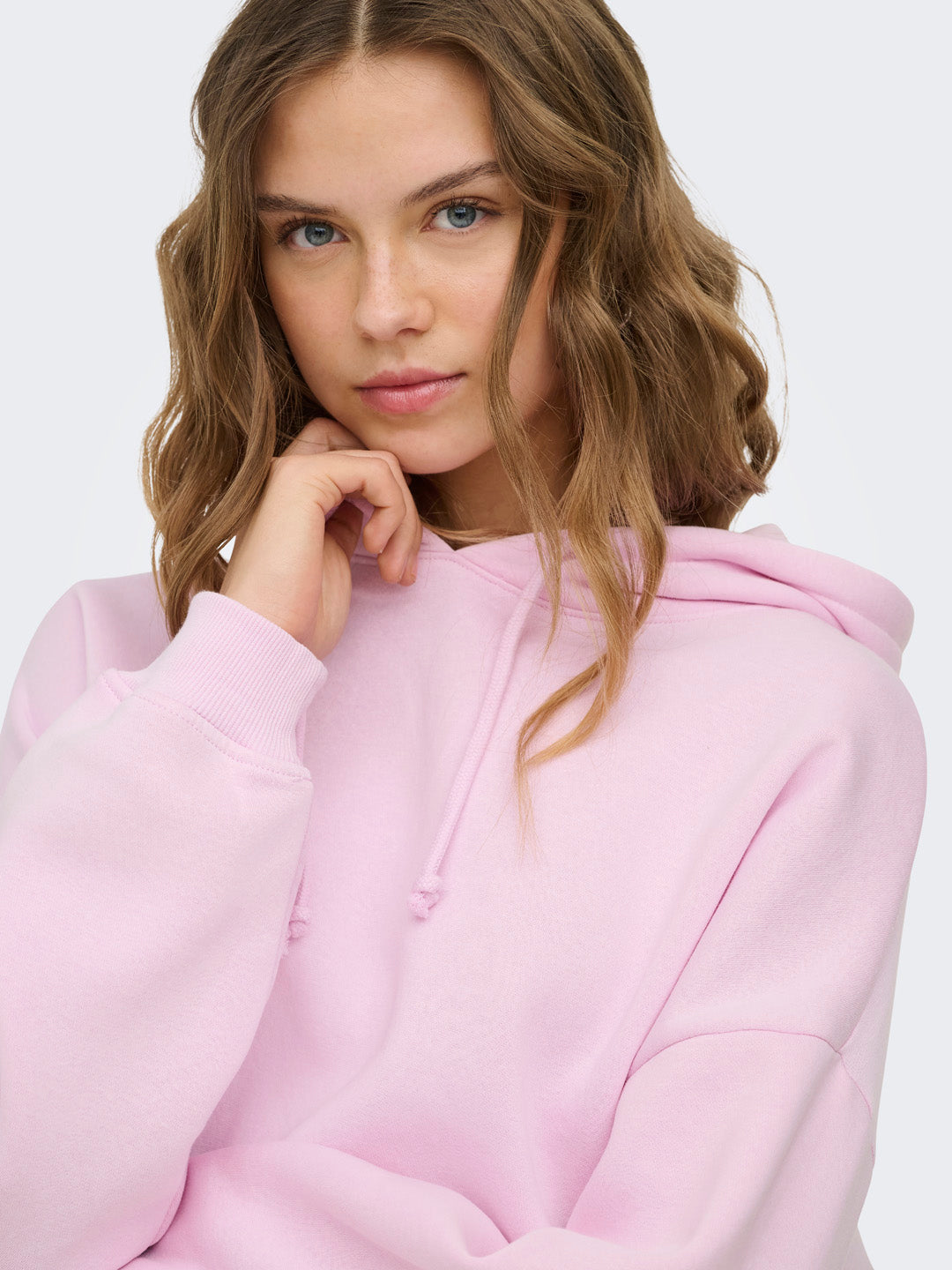 Pink Cropped Hoodie