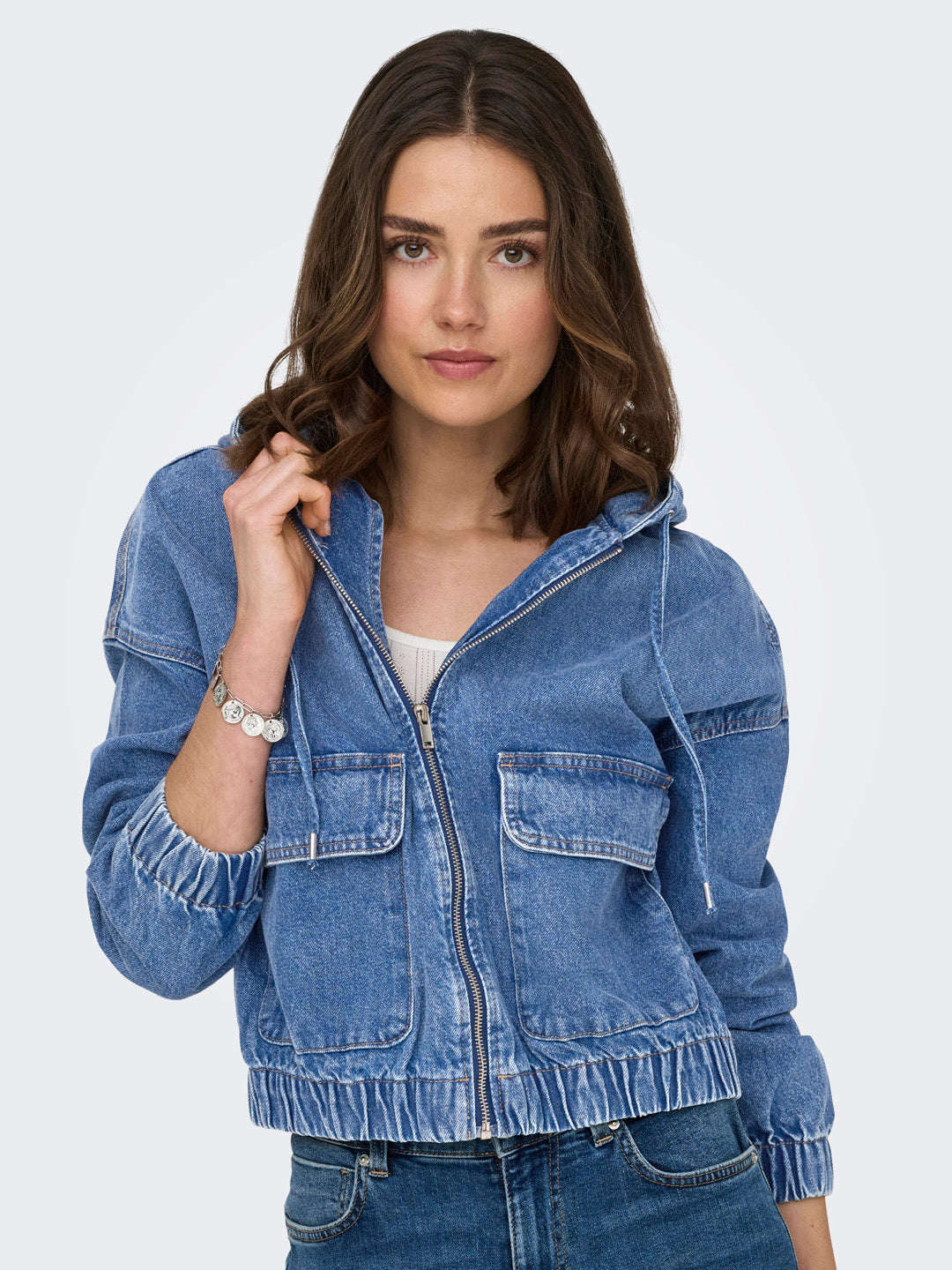 Blue Hooded Denim Jacket