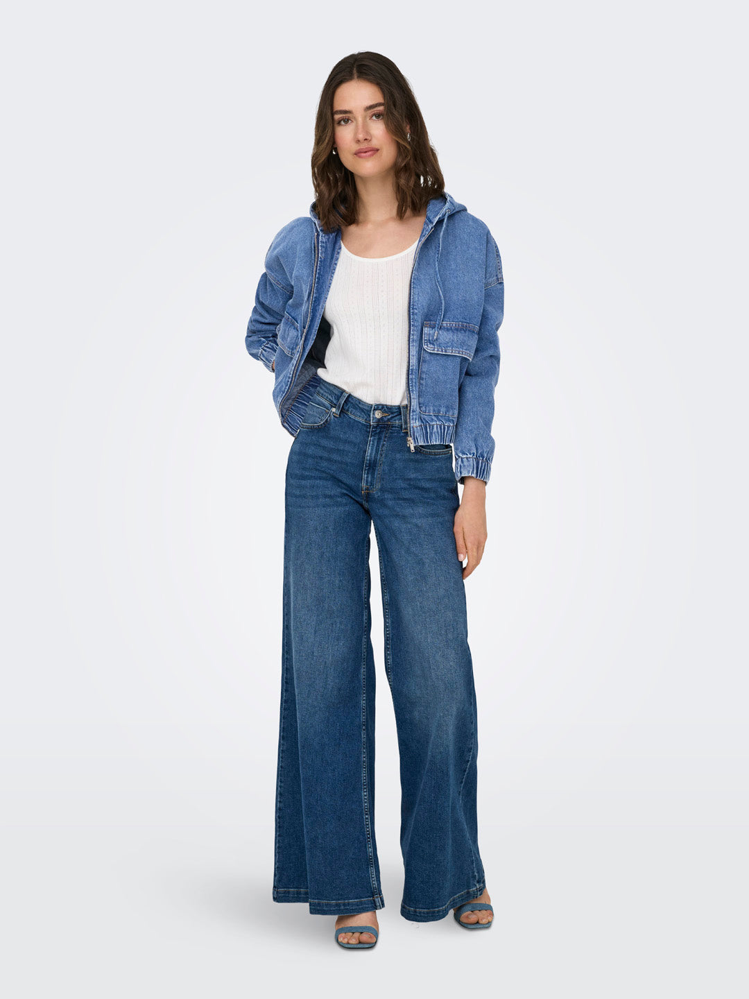 Blue Hooded Denim Jacket