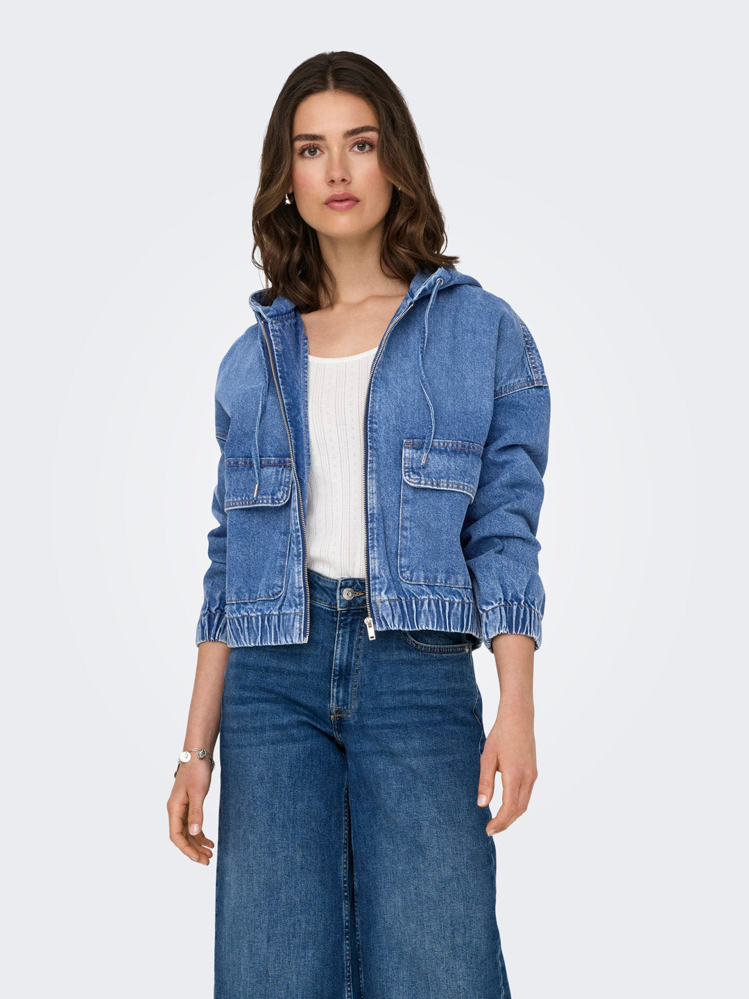 Blue Hooded Denim Jacket
