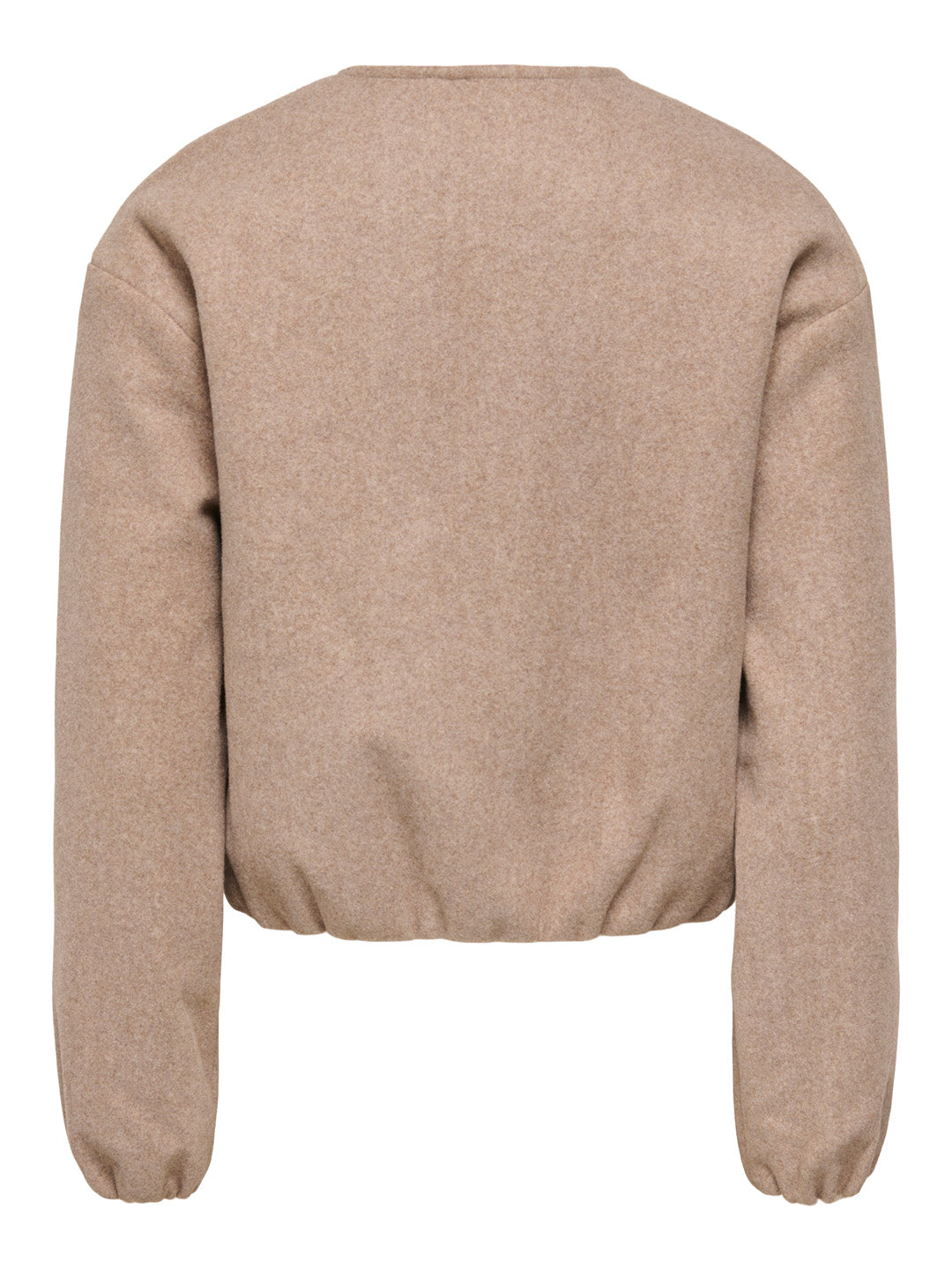 Beige Balloon Bomber Jacket