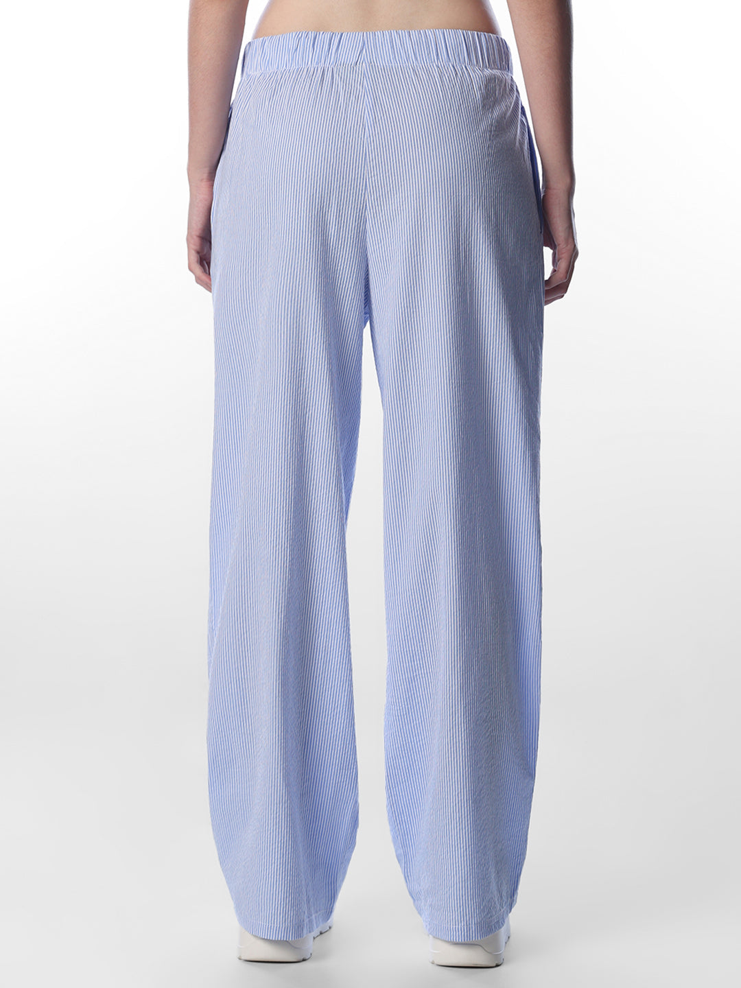 Striped Cotton Wide Leg Pants