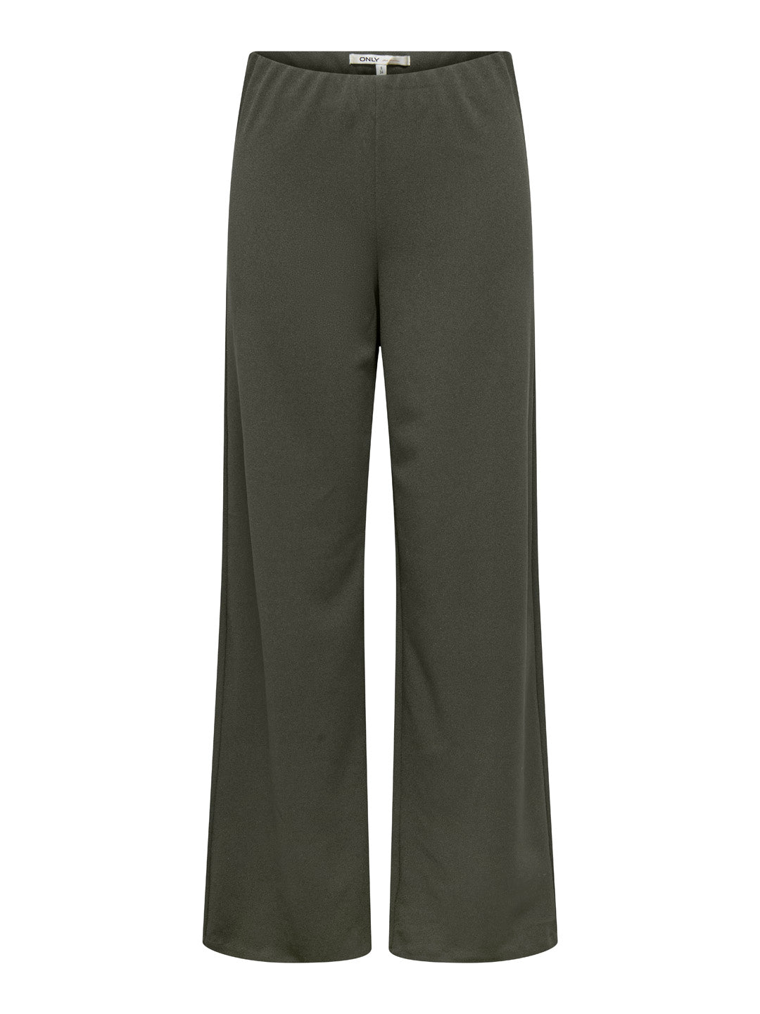 Dark Olive Mid Rise Wide Leg Pants