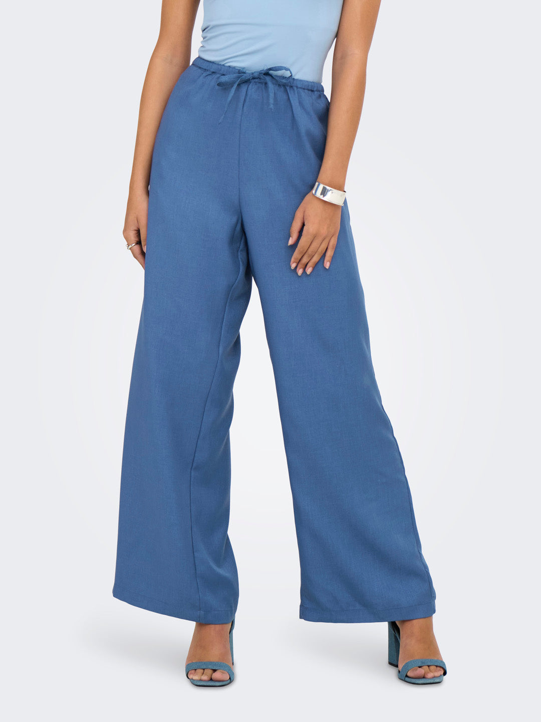 Blue Wide Leg Fit Pants