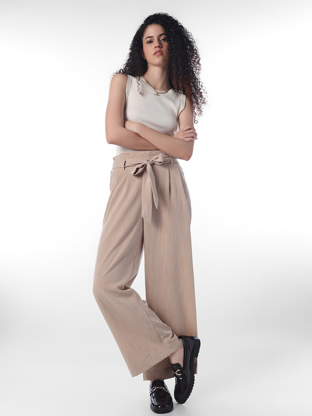 Brown Paper Bag Waist Pant
