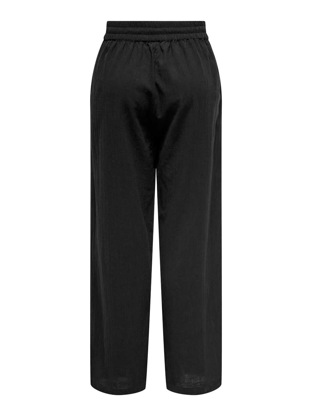 Black Cotton Wide Leg Pants