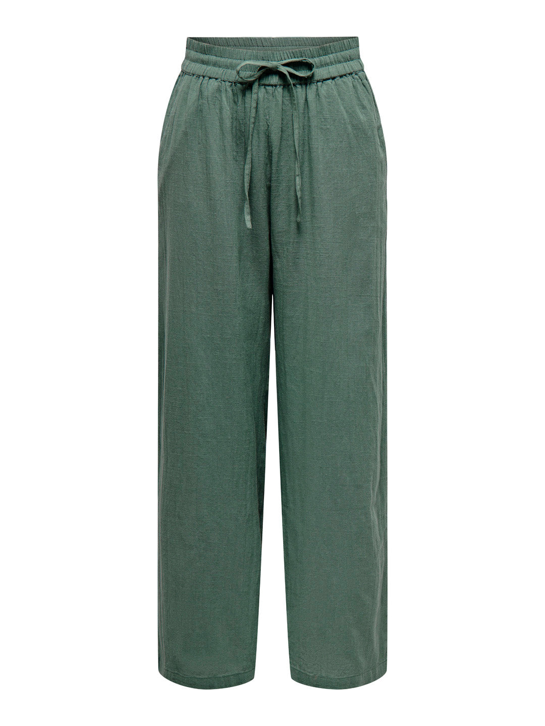 Green Cotton Wide Leg Pants