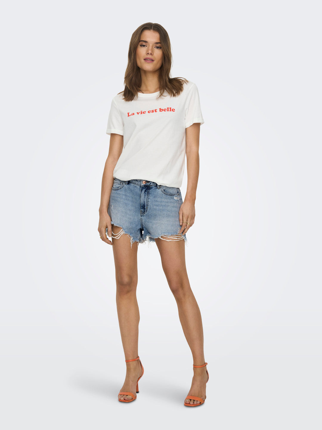Distressed Denim Shorts