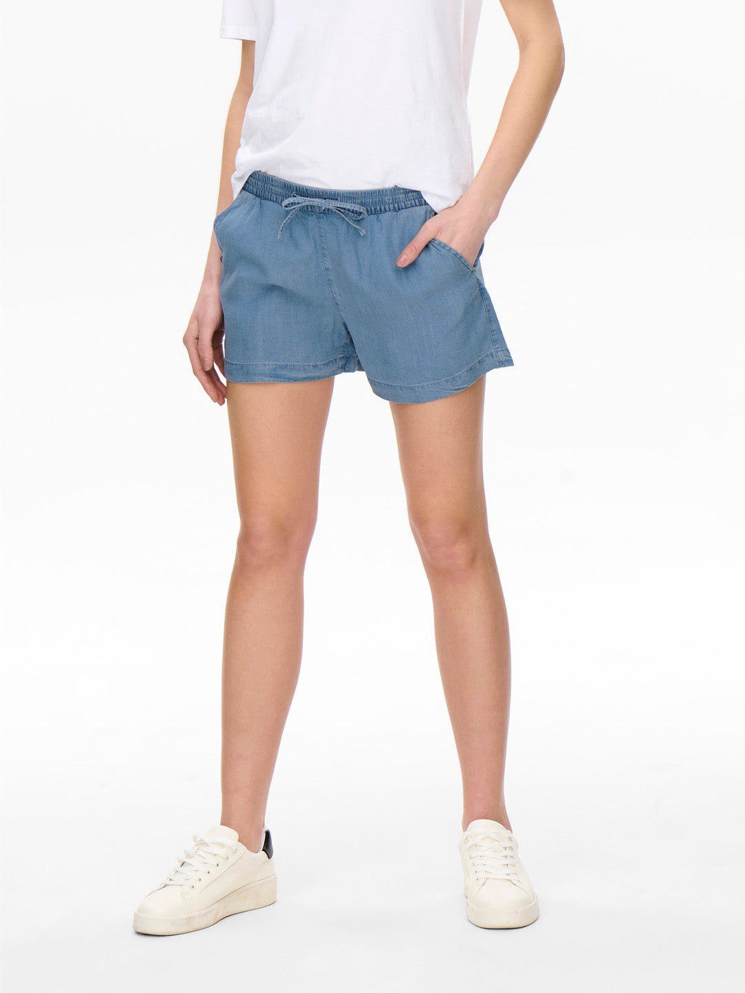 Blue Lyocell Denim Shorts