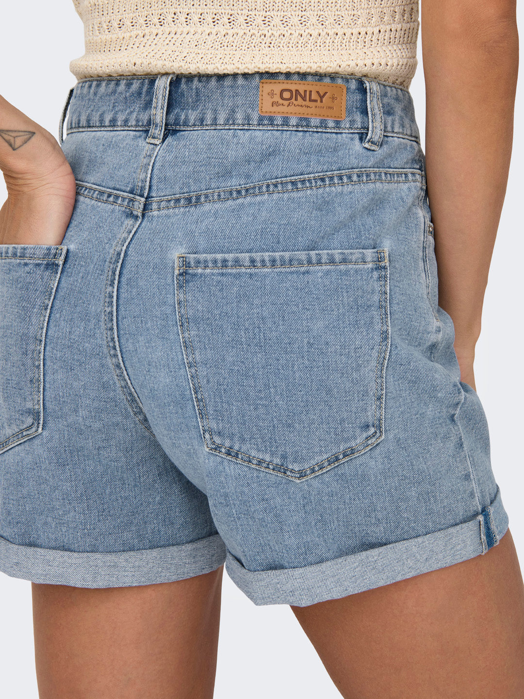 Light Blue High Rise Denim Shorts