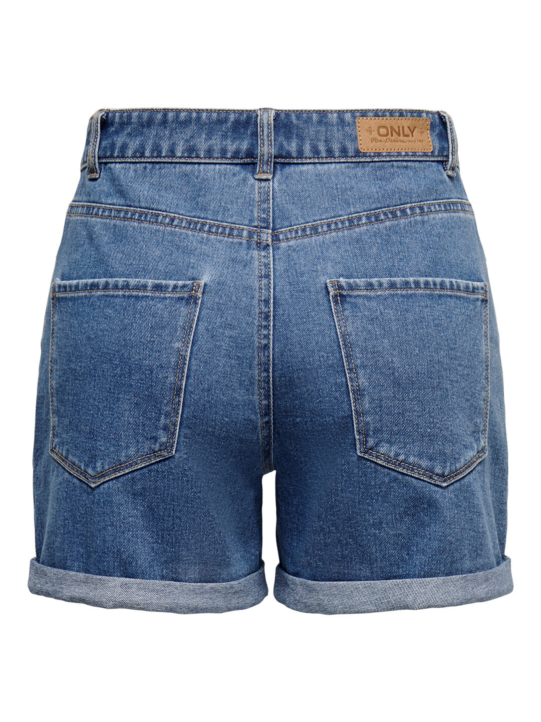 Blue High Rise Denim Shorts