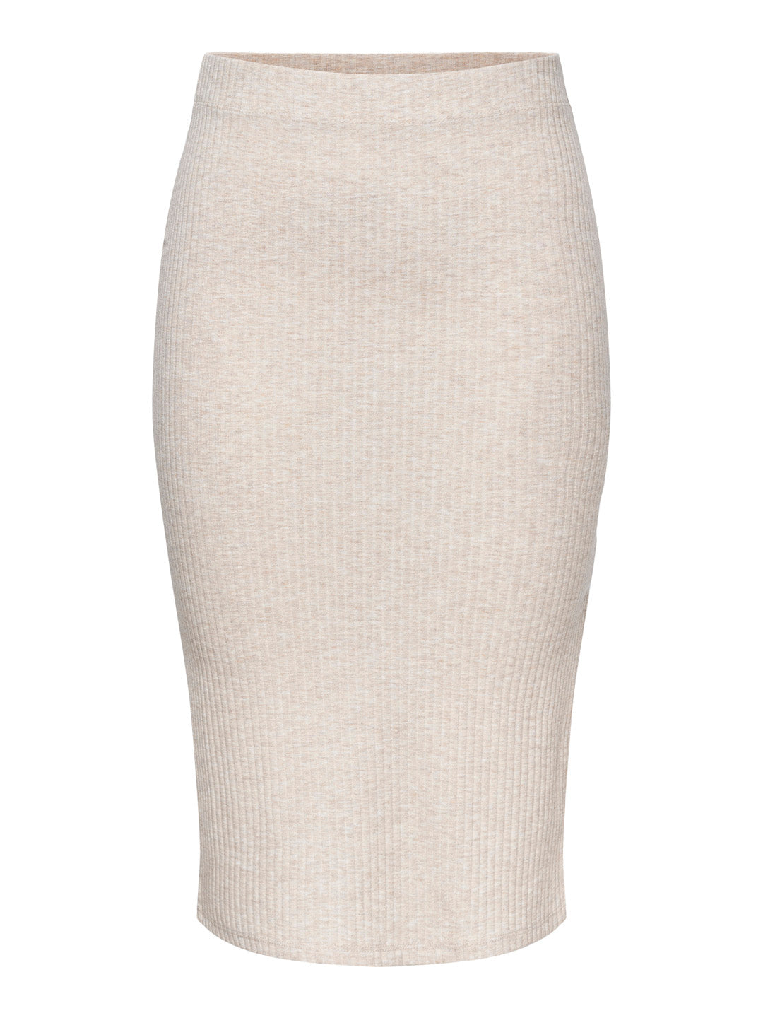 Beige Slit Midi Skirt