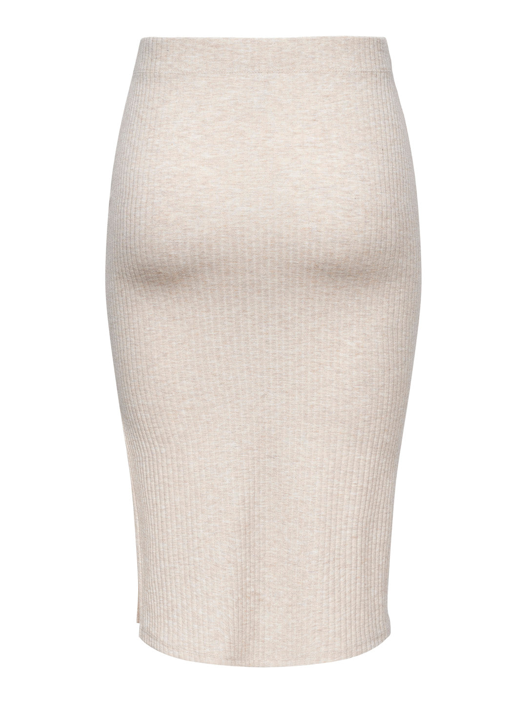 Beige Slit Midi Skirt