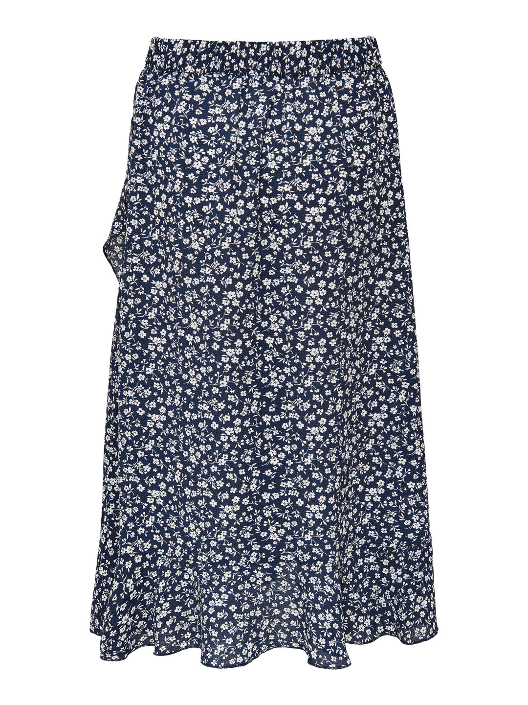Navy Blue Printed Flounce Skirt