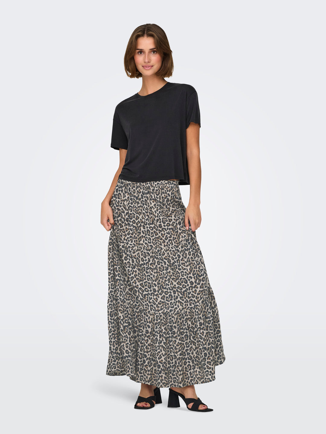 Brown Animal Print Skirt