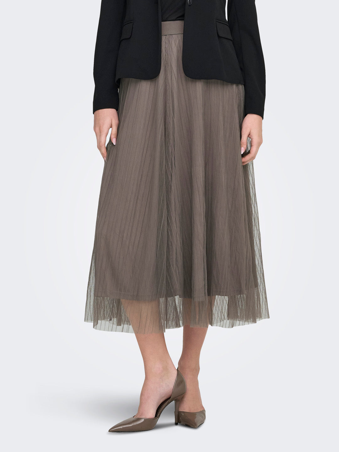 Brown Sheer Mesh Skirt