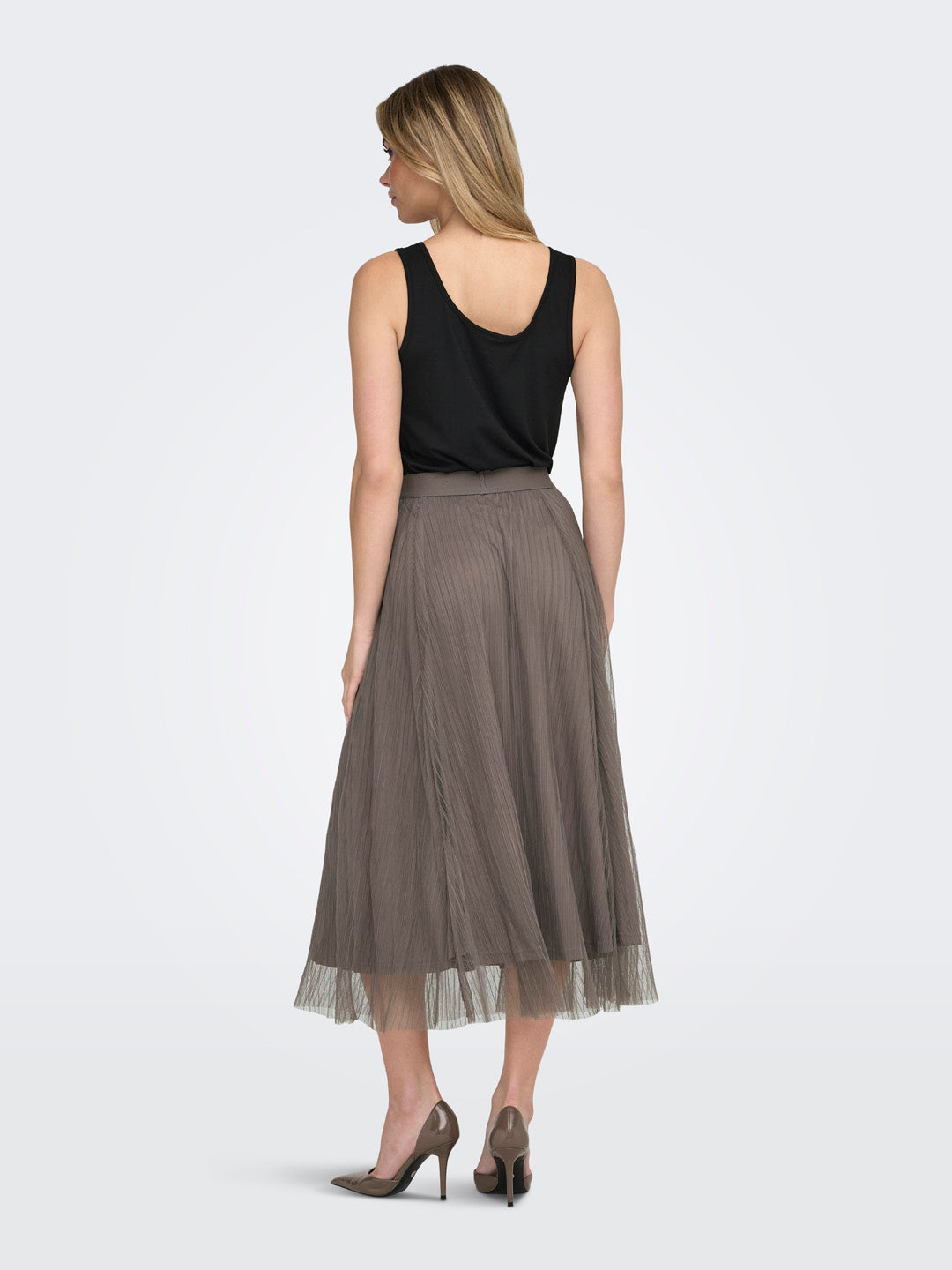 Brown Sheer Mesh Skirt
