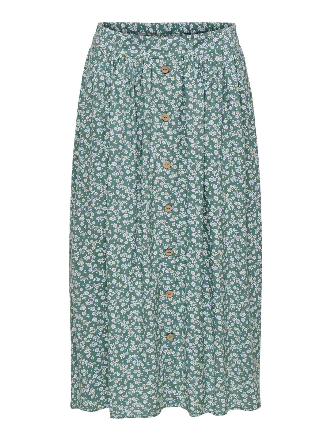 Green Floral Midi Skirt