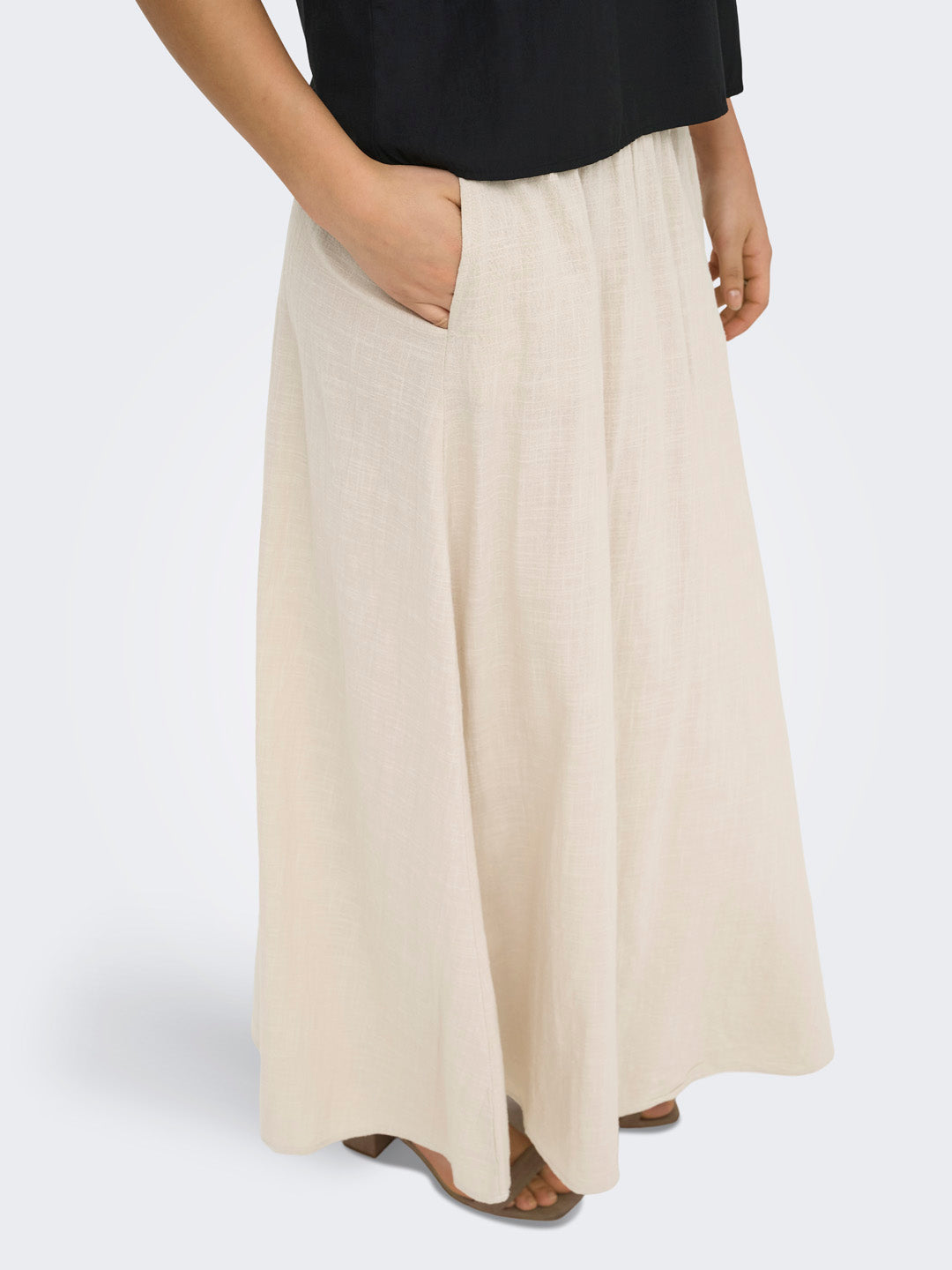 Beige Midi Skirt