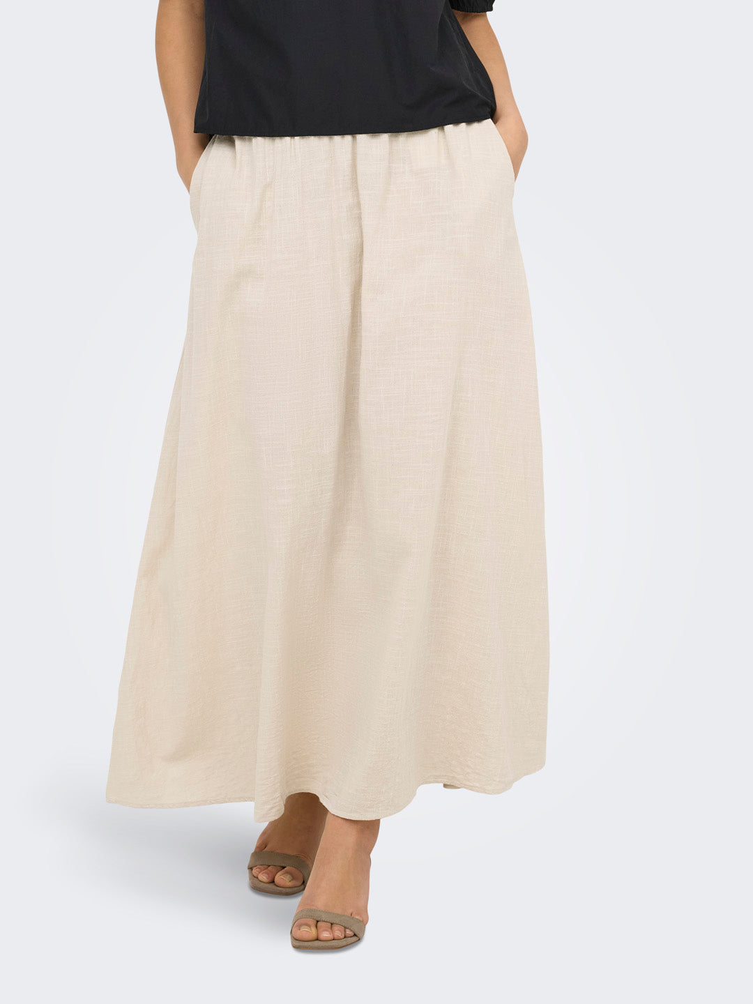 Beige Midi Skirt