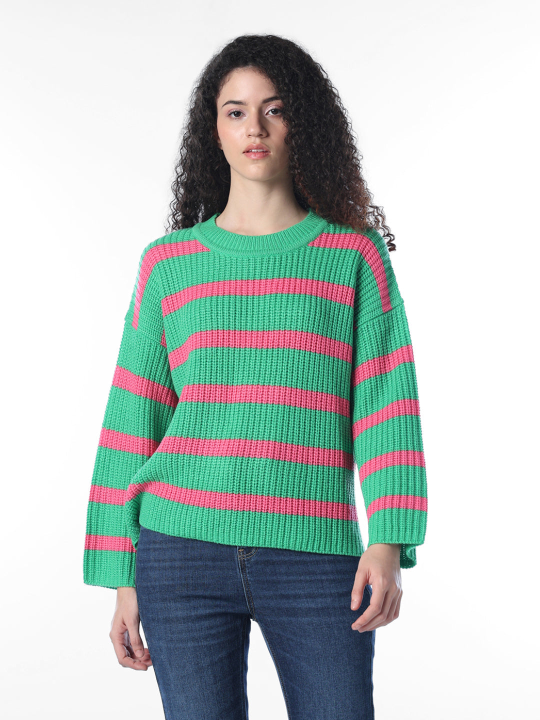 Green Striped Pullover