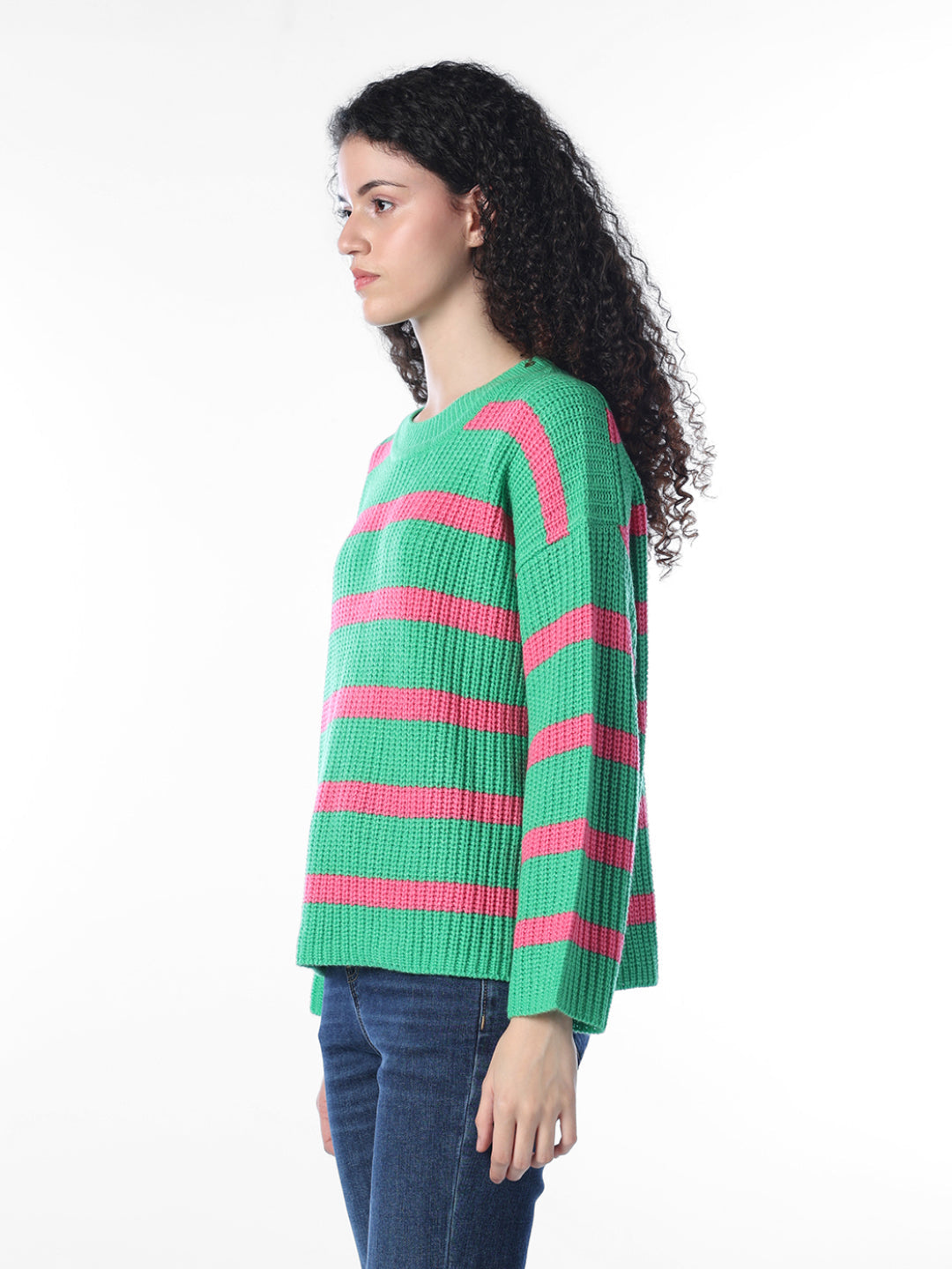 Green Striped Pullover