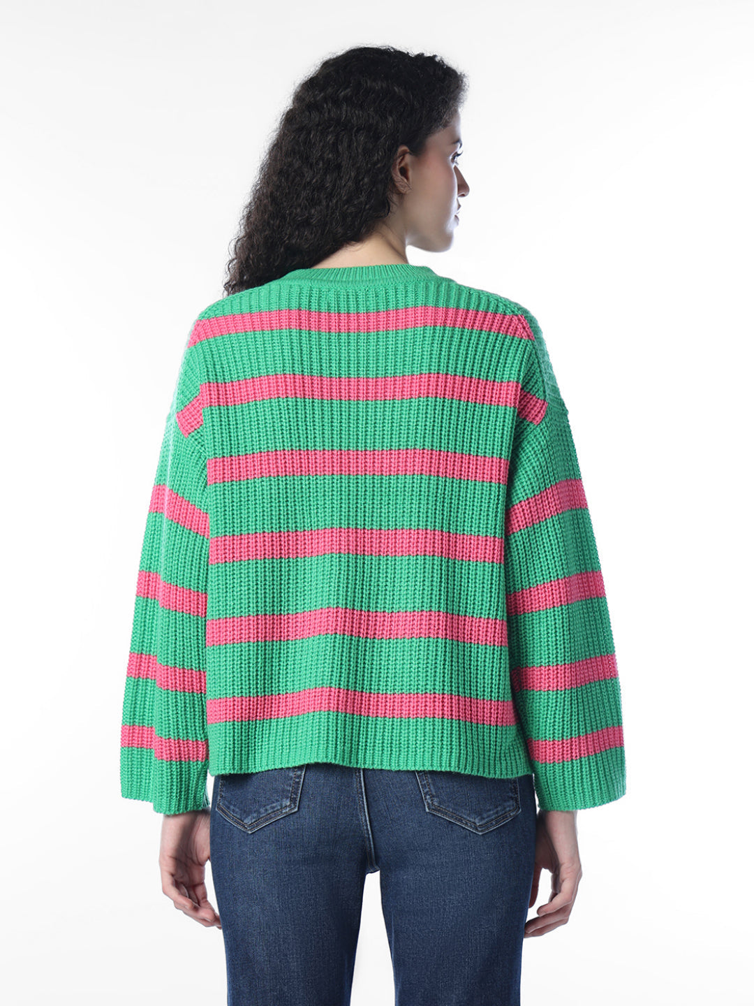 Green Striped Pullover