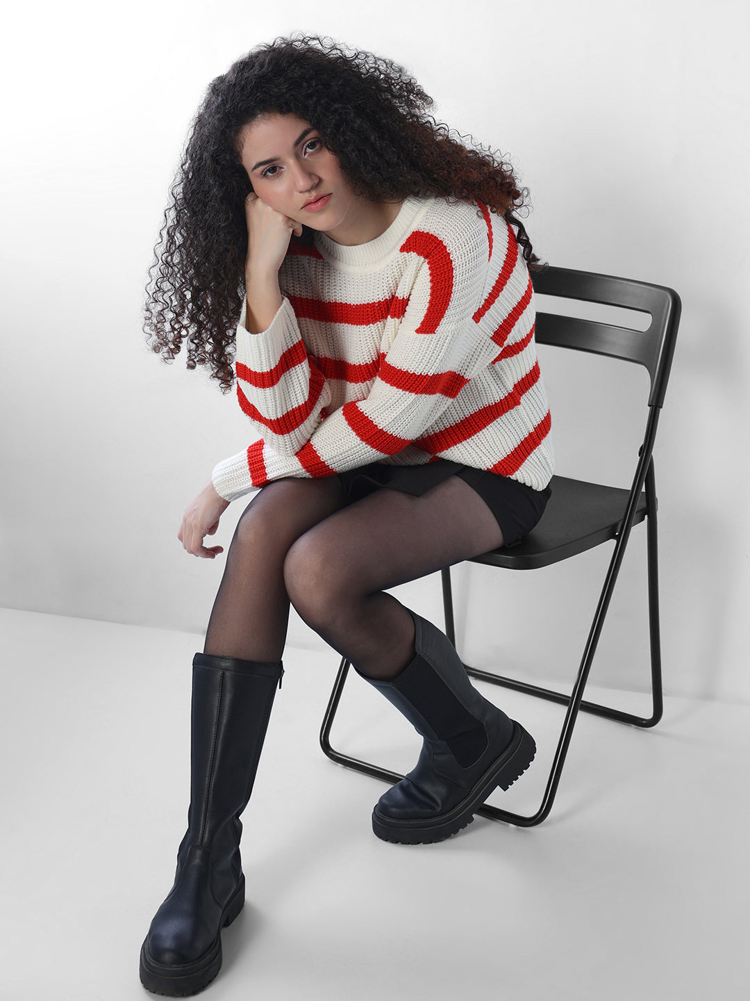 Beige Striped Pullover