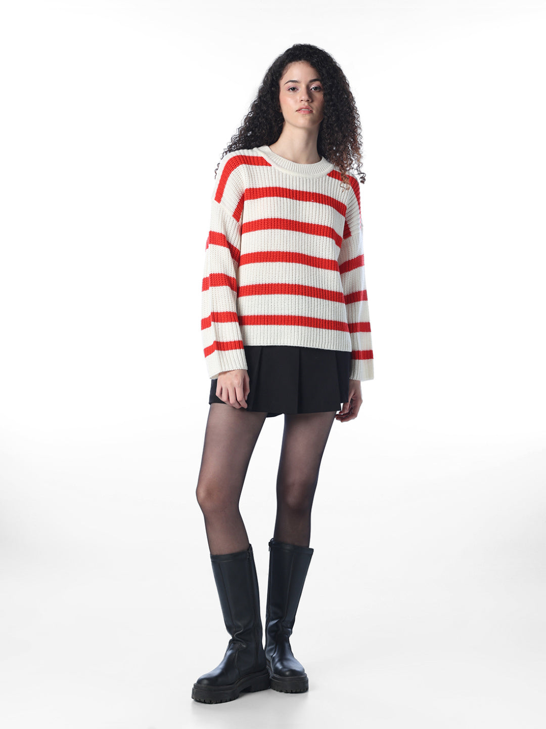 Beige Striped Pullover