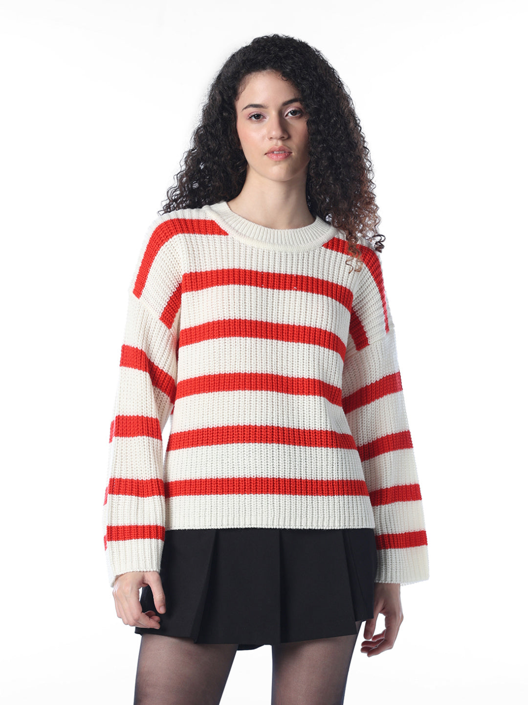 Beige Striped Pullover