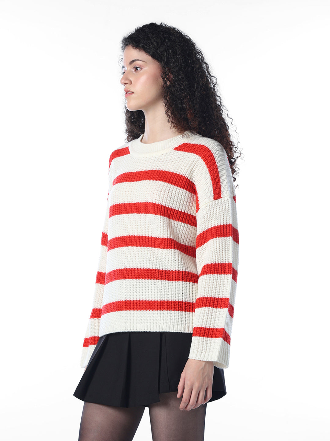 Beige Striped Pullover