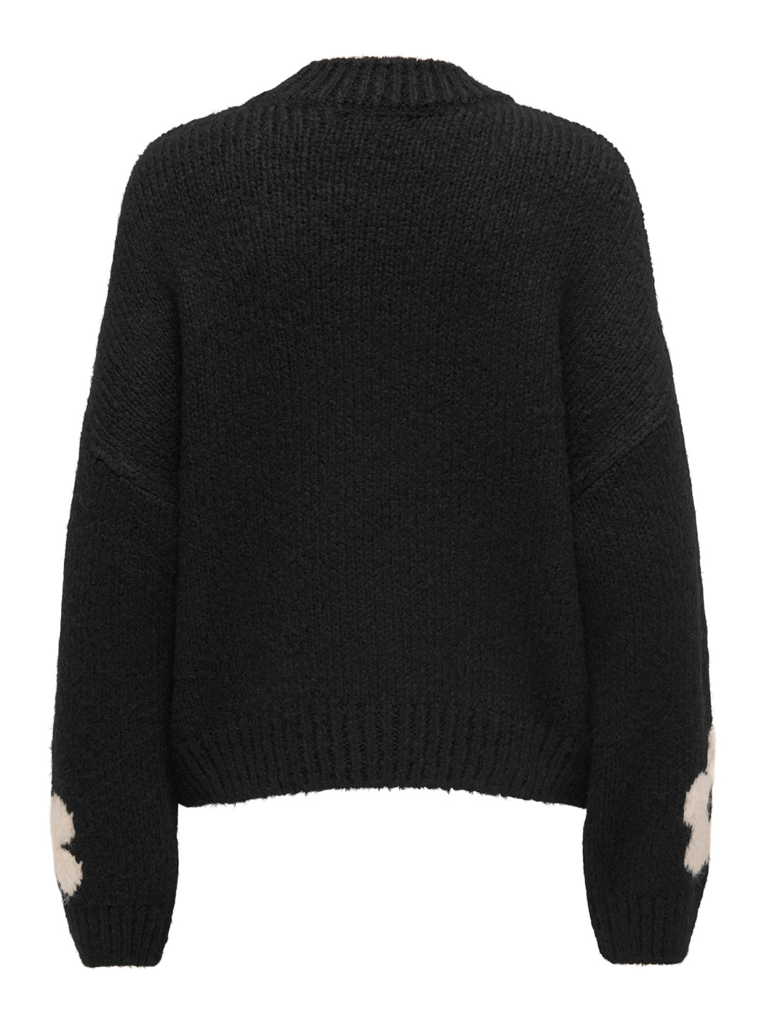 Black Floral High Neck Pullover