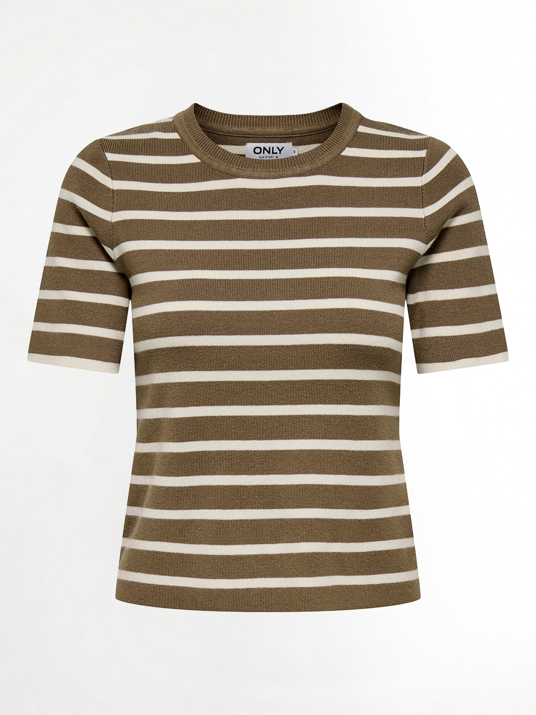 Brown Striped Knit Top