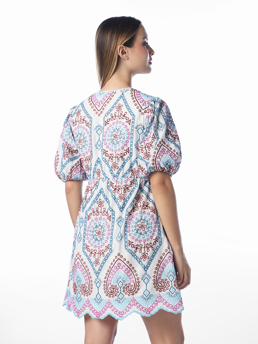 White Floral Printed Dress