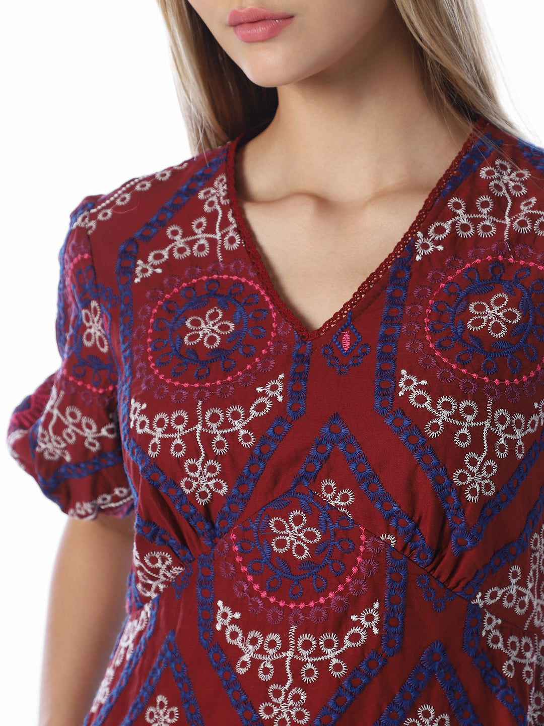 Rust Brown Floral Printed Dress