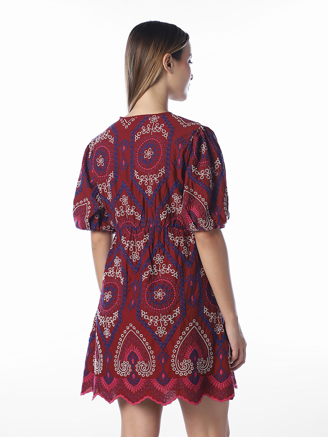 Rust Brown Floral Printed Dress