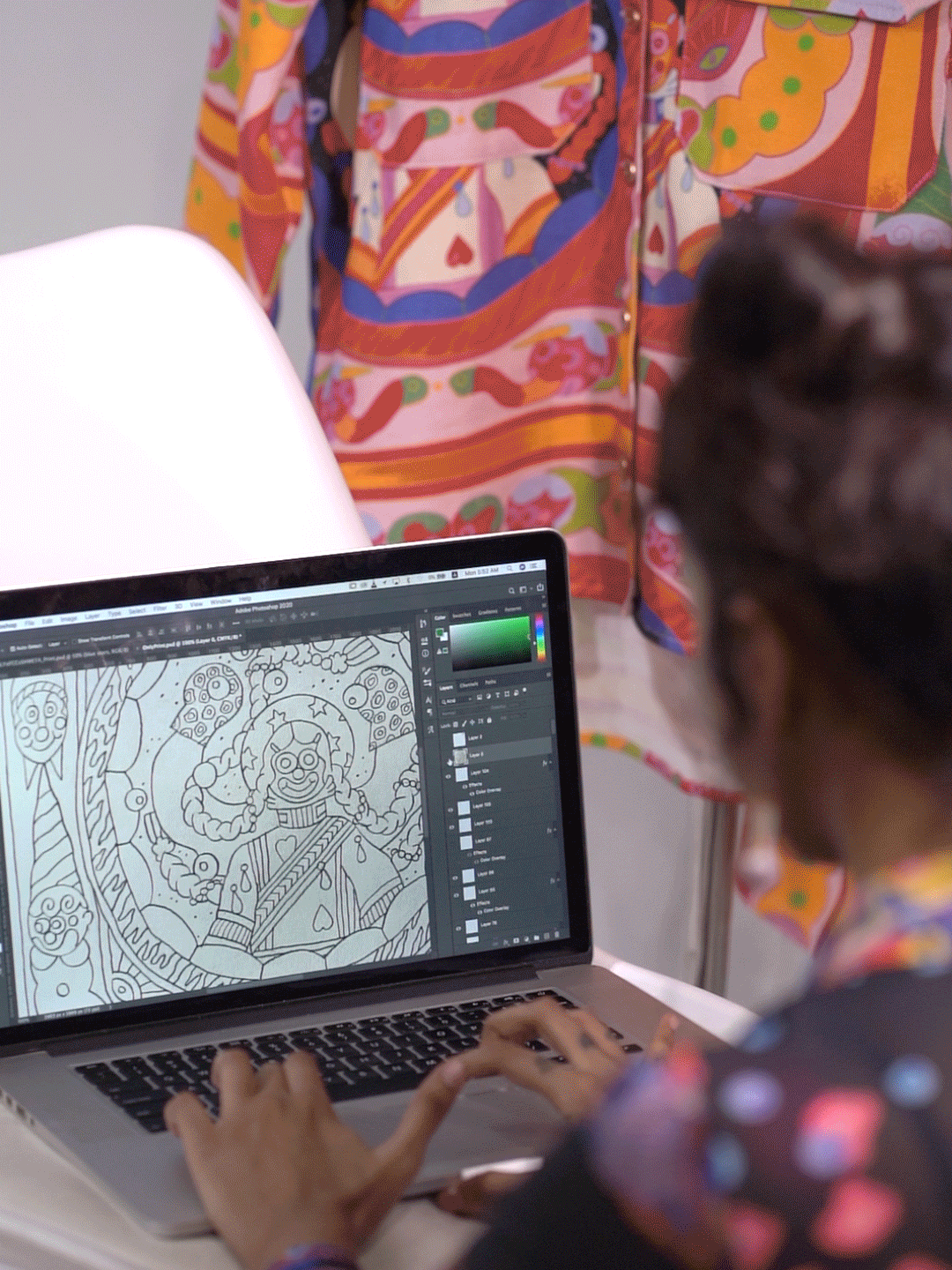 Only X Artverse Orange Twill Printed Overshirt